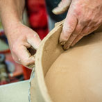 John Higgins at work in his studio 2018